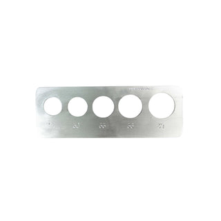 Calibrador Regla Metálico Ciruela 5 calibres 27 a 39mm